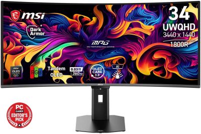 Монітор MSI 34" MPG 341CQR QD-OLED X36 2xHDMI, DP, USB-C, 2xUSB, QD-OLED, 3440x1440, 21:9, 360Hz, 0.