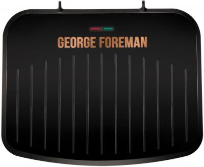 Гриль George Foreman притискний Fit Grill Copper Medium 1630Вт, темп. режимів-1, пластик, чорний