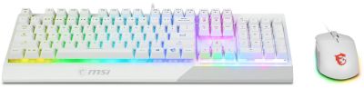 Комплект клавіатура та миша MSI Vigor GK30 COMBO WHITE UA USB, EN/UKR/RU, RGB, білий