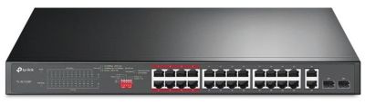 Комутатор TP-LINK TL-SL1226P 24xFE (24xPoE), 2xSFP, 250Вт, Некерований