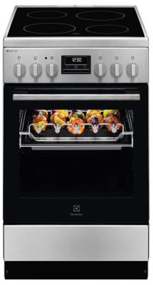 Плита Electrolux електрична склокерамічна, 57л, 50x60см, дисплей, конвекція, мангальна підставка, не