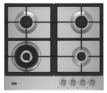 Варильна поверхня Beko газова, 60см, чавун, нерж