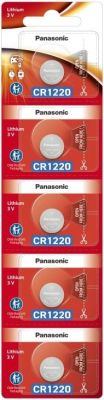 Батарейка Panasonic літієва CR1220 блістер, 5 шт.