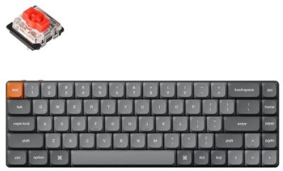 Keychron Mechanical keyboard K7 Max 84 keys, Gateron Red, WL/BT/USB-A, RGB, black