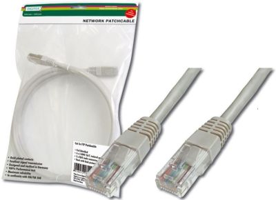 Патч-корд DIGITUS CАТ 5e UTP, 5м, AWG 26/7, Cu, PVC, сірий