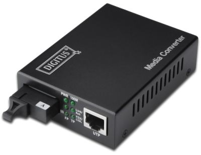 Медіа конвертор DIGITUS Gigabit, RJ45 / SM SC SX, BiDi Tx1310nm/Rx1550nm, 20км