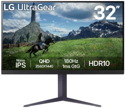 Монітор LG 31.5" 32GS85Q-B 2xHDMI, DP, USB, Audio, NanoIPS, 2560x1440, 180Hz, 1ms, DCI-P3 98%, G-SYN