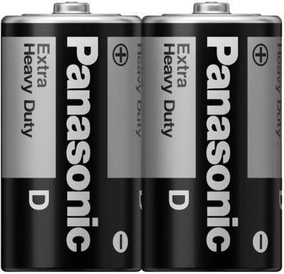Батарейка Panasonic Extra Heavy Duty вугільно-цинкова D(R20) плівка, 2 шт.