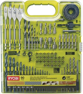 Набір біт і свердел Ryobi RAKDD90 кейс 90шт