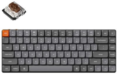 Keychron Клавиатура механическая Keychron K3 Max 84Key, K pro Brown, USB-A, QMK, EN/RU, White led, ч
