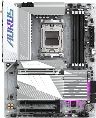 Материнська плата GIGABYTE B650E A ELITE X ICE sAM5 B650 4xDDR5 M.2 HDMI DP Wi-Fi BT mATX білий