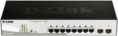 Комутатор D-Link DGS-1210-08P/E 8x1GE PoE, 2xSFP