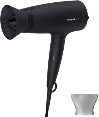 Фен Philips 3000 Series дорожній, 1600Вт, 3 режими, дифузор, хол. обдув, чорний