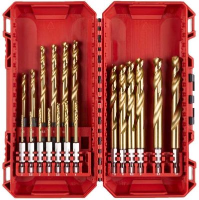 Набір свердел по металу Milwaukee RedHEX Shockwave HSS-TiN, 2-10мм, кейс, 19шт