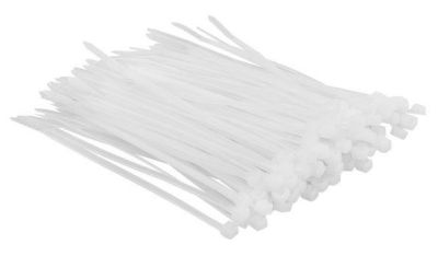Хомут-стяжка Top Tools, пластик, 2.5x100мм, білий, 100шт