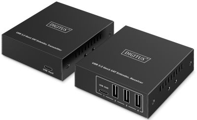 Подовжувач DIGITUS USB 3.2 Gen1, для використання з кабелем Cat6A, до 100 м, 3 х USB-A, 1 x USB-C, ч