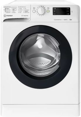 Пральна машина Indesit фронтальна, 6кг, 1200, C, 43см, дисплей, інвертор, люк чорний, білий
