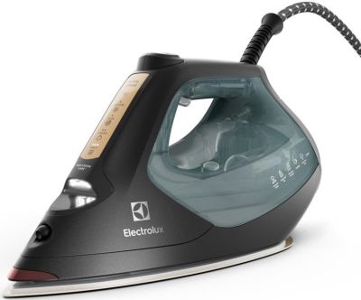 Праска Electrolux, 2600Вт, 370мл, паровий удар 240гр, алюмінієва підошва, електр. керування, зелено-