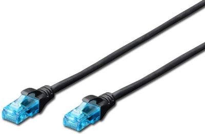 Патч-корд DIGITUS CAT 5e UTP, 1м, AWG 26/7, CCA, PVC, чорний