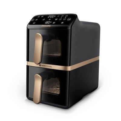Мультипіч Philips Stacked Dual 2300Вт, чаша-5+5л, сенсорне управл., 6 авто. программ, пластик, чорни