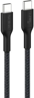 Кабель Belkin USB-C > USB-C заряджання/синхронізації 240Вт PD, 1м, плетений, чорний