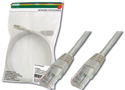 Патч-корд DIGITUS САТ 5e UTP, 1м, AWG 26/7, Cu, PVC, сірий
