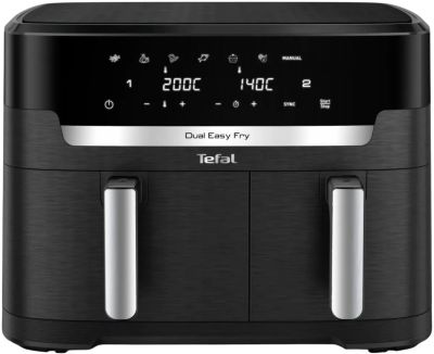 Мультипіч Tefal Dual Easy Fry XXL, 2700Вт, чаша-6.5+4.5л, сенсорне керув., 2 чаши, гриль, пластик, ч