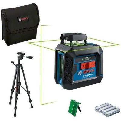 Нівелір лазерний Bosch Professional GLL2-20G + BT150 до 10м ±0.2мм/м зелений промінь штатив чохол 0.