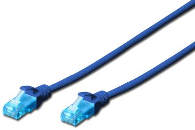 Патч-корд DIGITUS CAT 5e UTP, 0.5м, AWG 26/7, Cu, PVC, синій