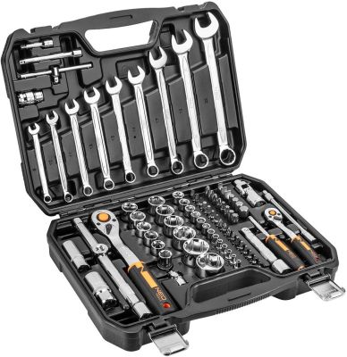 Набір інструментів Neo Tools, 1/2", 1/4", CrV, кейс, 82шт