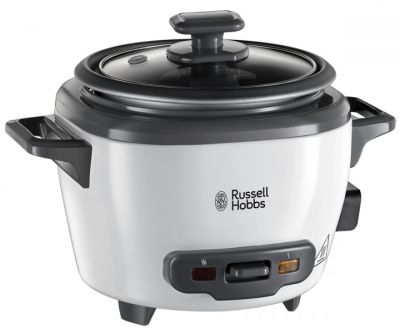 Рисоварка Russell Hobbs, 200Вт, чаша-0.7л, механічне керув., знімна кришка, нерж. сталь, чорно-білий