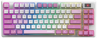 Клавіатура механічна MSI FORGE GK600 TKL W VIOLET UA 83key, mechanical Linear, USB-A, Wireless, Blue