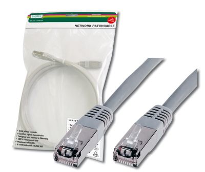 Патч-корд DIGITUS САТ 5e SF-UTP, 15м, AWG 26/7, Cu, PVC, сірий