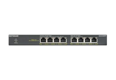 Комутатор NETGEAR GS308PP 8xGE PoE, 83Вт, Некерований