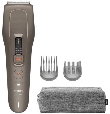 Машинка для стриження  Philips Series 5000, акум., роторний мотор, насадок-2, кейс, сталь, коричневи