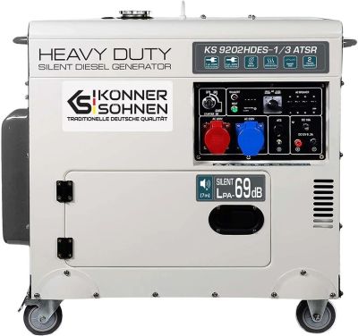 Генератор дизельний Konner&amp;Sohnen KS 9202HDES-1/3 ATSR (EURO II), 230/400В, 6.5/7.5кВт, 1/3фази, АВР