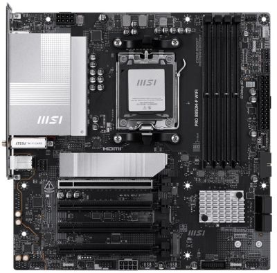 Материнcька плата MSI PRO B850M-P WIFI sAM5 B850 4xDDR5 M.2 HDMI DP Wi-Fi BT mATX