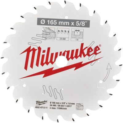 Диск пиляльний Milwaukee по дереву 165x1.6-24T