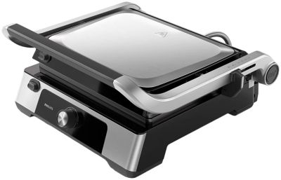 Гриль Philips прижимний Series 5000, 2200Вт, з`ємні пластини, розкриття на 180°, метал