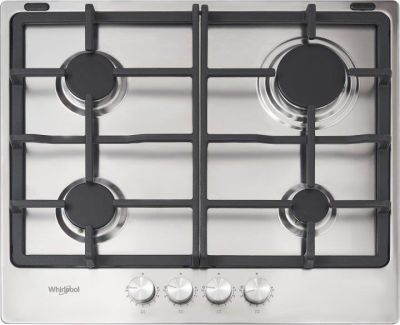 Варильна поверхня Whirlpool газова, 60см, чавун, турбо-конфорка, нерж