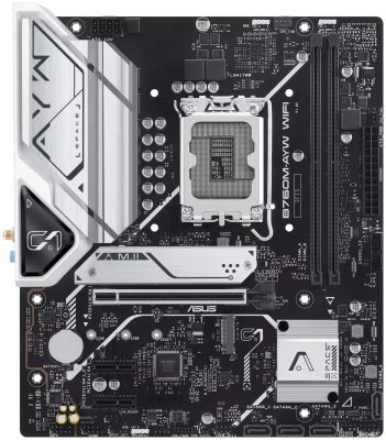 Материнcька плата ASUS B760M-AYW WIFI-SI s1700 B760 2xDDR5 M.2 HDMI Wi-Fi BT mATX BULK WITH ACCESSOR