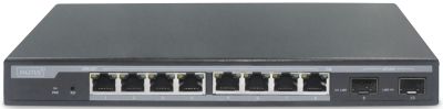 Комутатор DIGITUS 8 Port Gigabit PoE Switch + 2-port SFP, 86W PoE budget, L2 managed