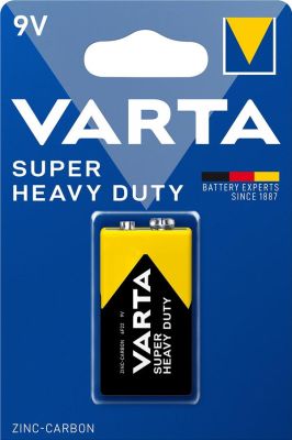 Батарейка Varta Super Heavy Duty вугільно-цинкова 6F22 (6LR61, MN1604, MX1604 ,Крона)  блістер, 1 шт