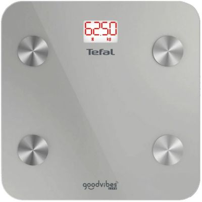 Ваги Tefal підлогові Goodvibes Life, 160кг, Bluetooth, AAAx3 в комплекті, скло, сірий