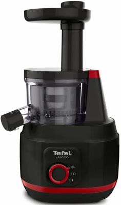 Соковитискач Tefal Juiceo шнековий 150Вт, чаша-0.8л, жмих-0.8л, насадка для цитрусових, пластик, чер