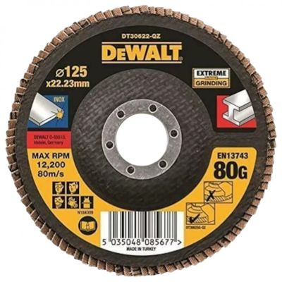 Диск пелюстковий шліфувальний DeWalt INOX Extreme 125x22.23мм G80мкм