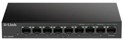 Комутатор D-Link DES-1009MP 8xFE PoE, 1xGE, 117Вт