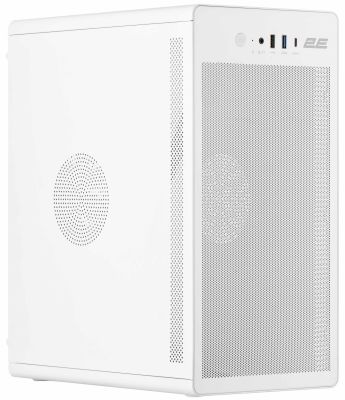 Корпус 2E Credo V285W без БЖ, 1xUSB3.0, 1х USB 2.0, 1xUSB Type-C, 1x120мм, VGA 300мм, mATX, білий