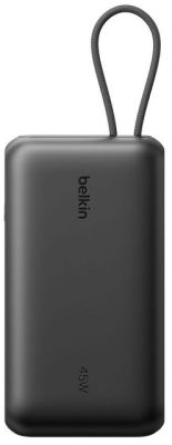 Акумулятор портативний літій-іонний Power Bank Belkin 20000мА·год, 45Вт, з інтегрованим кабелем USB-