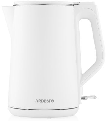 Електрочайник ARDESTO 1.5л, Strix, подвійні стінки, білий глянець